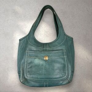 Vtg Coach Legacy Ergo #10743 Leather Bag 65th Anniversary Edition Turquoise Blue